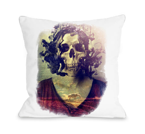 Miss Skull - Multi Throw Pillow by Ali Gulec 18 X 18