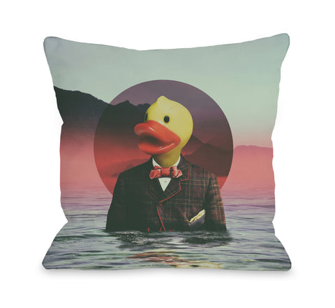 Rubber Ducky - Multi Throw Pillow by Ali Gulec 18 X 18