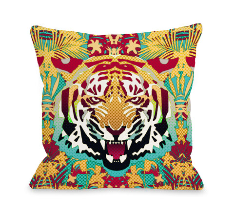 Tiger - Multi Throw Pillow by Ali Gulec 18 X 18