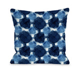 Betty Circles - Blue Throw Pillow by OBC 18 X 18