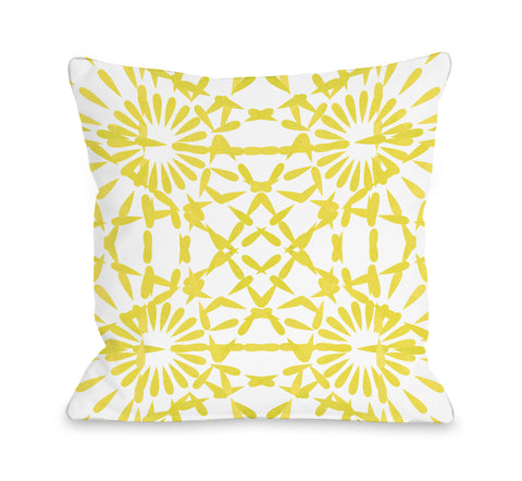 Festival Lemon - Yellow Throw Pillow by OBC 18 X 18