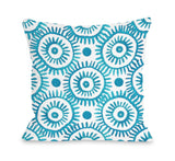 Festival Turq - Blue Throw Pillow by OBC 18 X 18