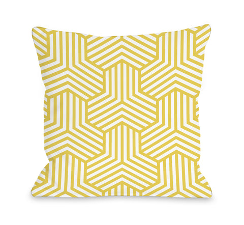 Maddox Lemon - Yellow Throw Pillow by OBC 18 X 18