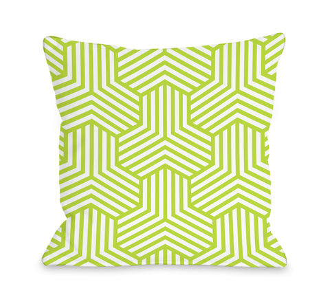 Maddox Lime - Green Throw Pillow by OBC 18 X 18