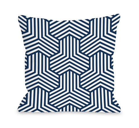 Maddox Navy - Navy Throw Pillow by OBC 18 X 18