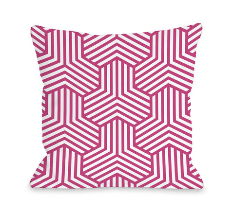 Maddox Pink - Pink Throw Pillow by OBC 18 X 18