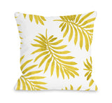 Vibrant Palm Lemon - Yellow Throw Pillow by OBC 18 X 18