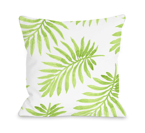Vibrant Palm Lime - Green Throw Pillow by OBC 18 X 18