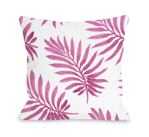 Vibrant Palm Pink - Pink Throw Pillow by OBC 18 X 18