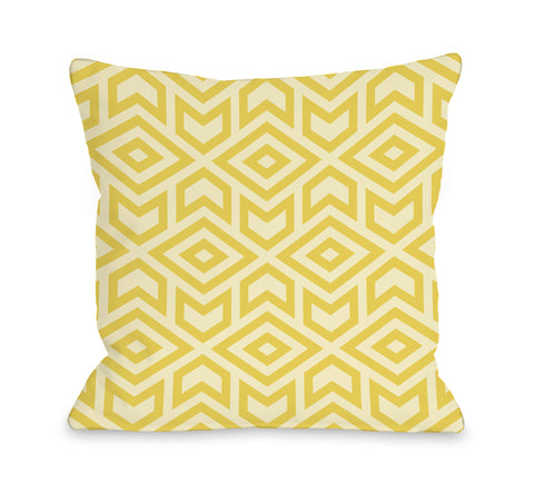 Zane Lemon - Yellow Throw Pillow by OBC 18 X 18
