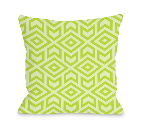 Zane Lime - Green Throw Pillow by OBC 18 X 18