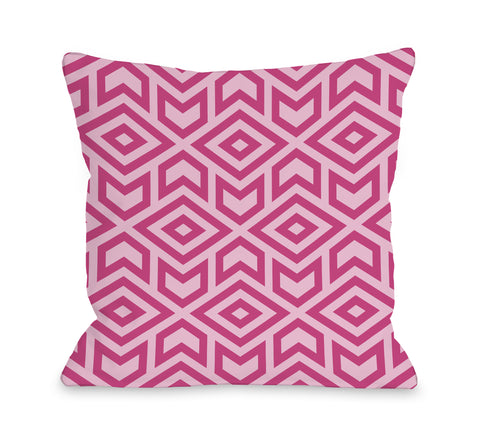 Zane Pink - Pink Throw Pillow by OBC 18 X 18