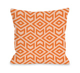 Zane Tangerine - Orange Throw Pillow by OBC 18 X 18