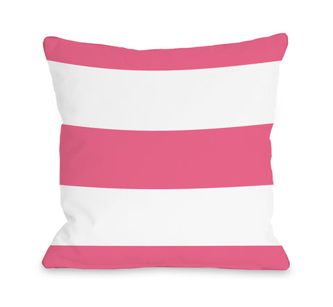 Cabana Popsicle Pink - Pink Throw Pillow by OBC 18 X 18