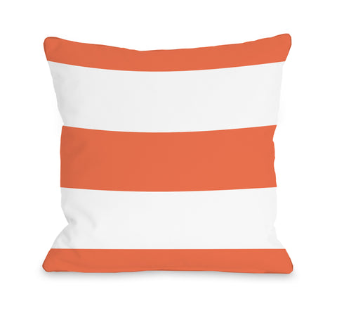 Cabana Tangerine - Orange Throw Pillow by OBC 18 X 18
