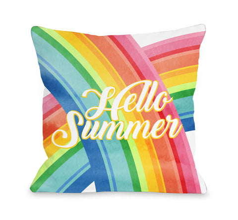 Hello Summer Rainbow - Multi Throw Pillow by OBC 18 X 18