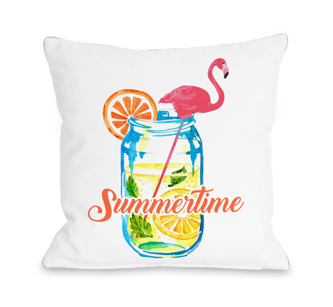 Summertime Drink - Orange Throw Pillow by OBC 18 X 18