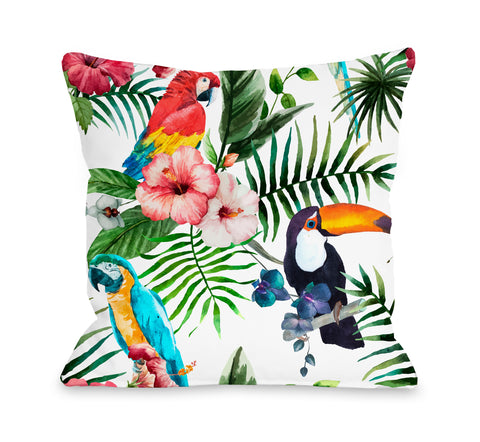 Tropical Toucan - Multi Throw Pillow by OBC 18 X 18