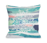 Crystal Medallion - Blue Throw Pillow by OBC 18 X 18