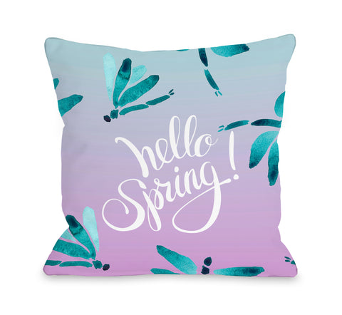 Dragonfly Chase - Purple Throw Pillow by OBC 18 X 18