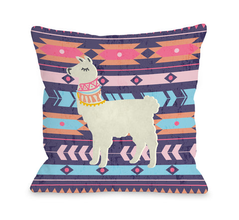 Lil Llama - Multi Throw Pillow by OBC 18 X 18