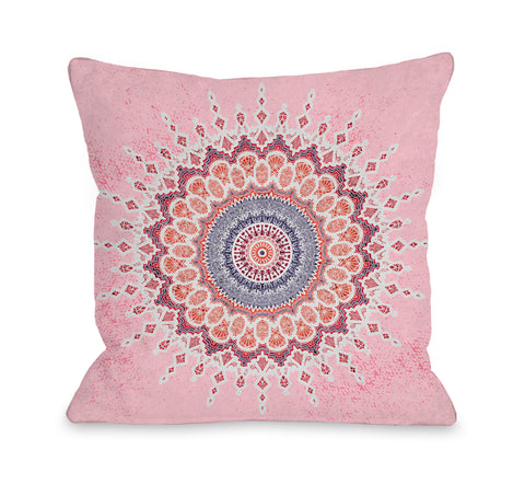 Magic Mandala - Pink Throw Pillow by OBC 18 X 18