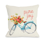 Pure Joy - Tan Throw Pillow by OBC 18 X 18