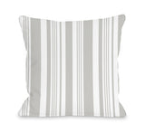 Spring Stripes Gray - Gray Throw Pillow by OBC 18 X 18