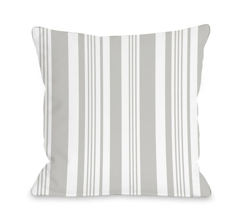 Spring Stripes Gray - Gray Throw Pillow by OBC 18 X 18