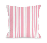 Spring Stripes Pink - Pink Throw Pillow by OBC 18 X 18