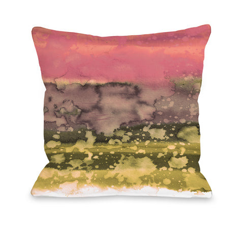 California Surf Boho Splash - Pink Throw Pillow by Julia Di Sano 18 X 18