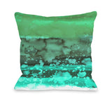 California Surf Cool Splash - Green Throw Pillow by Julia Di Sano 18 X 18