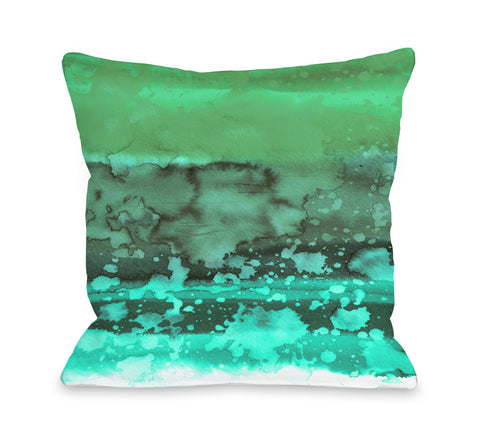 California Surf Cool Splash - Green Throw Pillow by Julia Di Sano 18 X 18