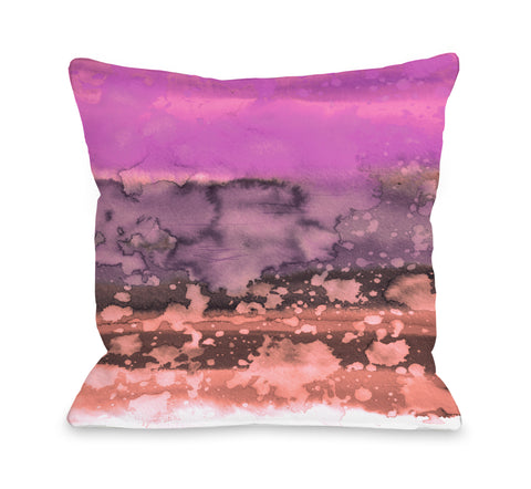 California Surf Paradise Splash - Purple Throw Pillow by Julia Di Sano 18 X 18