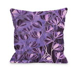 Efflorescence Shadow Garden - Purple Throw Pillow by Julia Di Sano 18 X 18