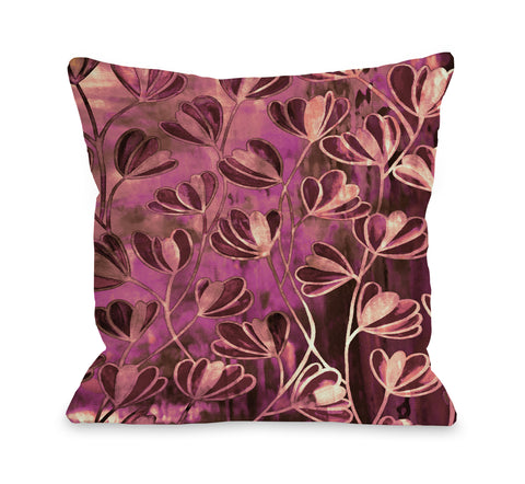Efflorescence Vintage Romance - Pink Throw Pillow by Julia Di Sano 18 X 18