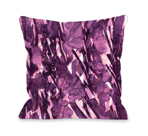 Frosty Bouquet Rich Violet - Purple Throw Pillow by Julia Di Sano 18 X 18