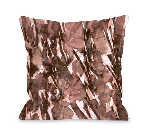 Frosty Bouquet Rusted Blush - Neutral Throw Pillow by Julia Di Sano 18 X 18