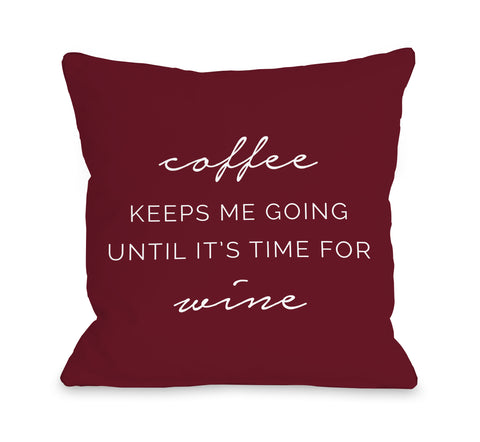 Coffee Wine - Red Throw Pillow by OBC 18 X 18