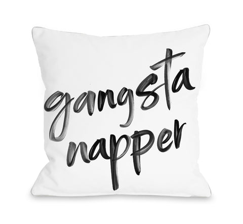 Gangsta Napper - Black Throw Pillow by OBC 18 X 18