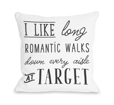 Long Romantic Walks Target - Black Throw Pillow by OBC 18 X 18