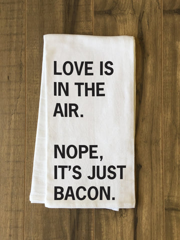 Love Bacon - Black Tea Towel by OBC 30 X 30
