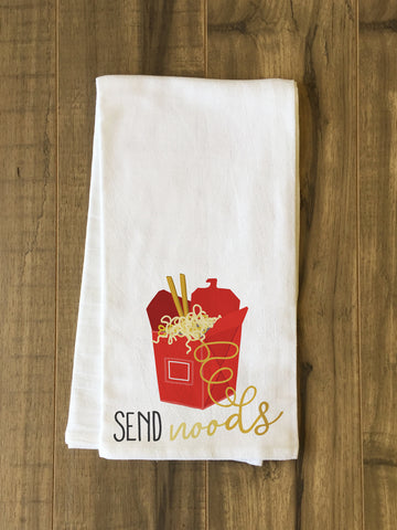 Send Noods - Red Tea Towel by OBC 30 X 30