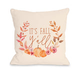 Its Fall Yall - Multi Throw Pillow by OBC 18 X 18