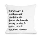 Halloween Words Multi - White Throw Pillow by OBC 18 X 18