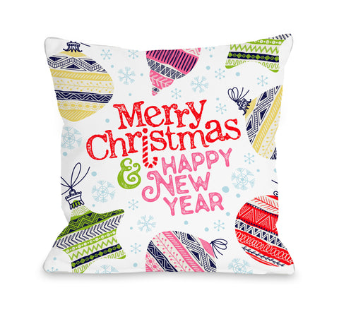 Colorful Holiday Wishes - Multi Throw Pillow by OBC 18 X 18