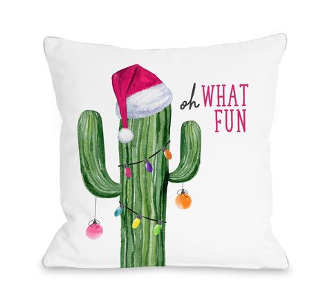 Oh What Fun Cactus - Multi Throw Pillow by OBC 18 X 18