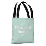 Delicate Bridal Party - Matron of Honor - Green 18" Polyester Tote Bag by OBC 18 X 18