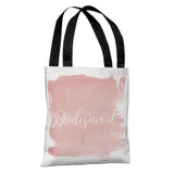 Floral Bridal Party - Bridesmaid - Pink 18" Polyester Tote Bag by OBC 18 X 18