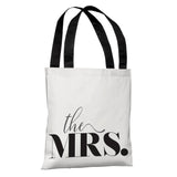 The Mrs - White 18" Polyester Tote Bag by OBC 18 X 18